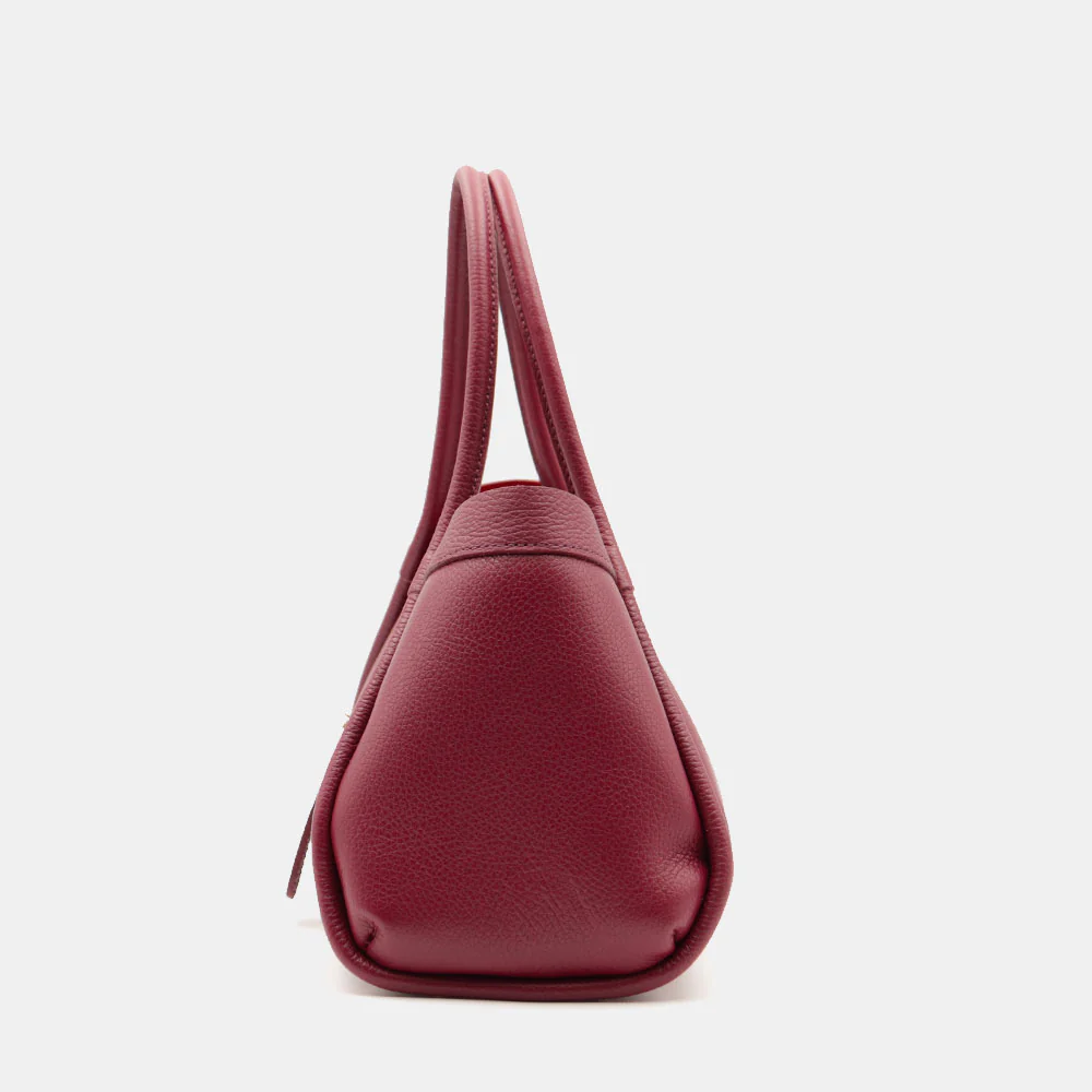 Borsa Donna a Mano VIAVERDI in Pelle Bordeaux Made in Italy linea Cortona - Image 8