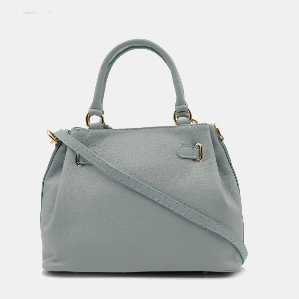 Borsa Donna a Mano VIAVERDI in Pelle Celeste Avio Made in Italy linea Artimino - Image 6