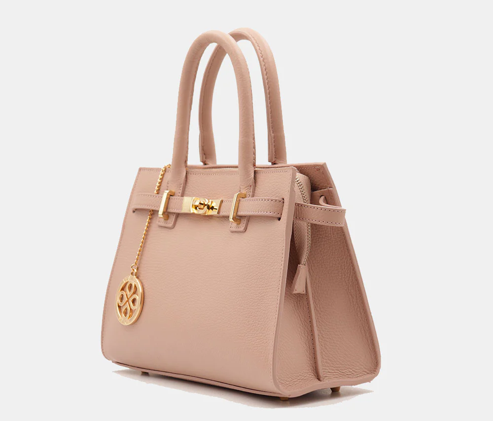 Borsa Donna a Mano VIAVERDI in Pelle Cipria Made in Italy linea Artimino - Image 3