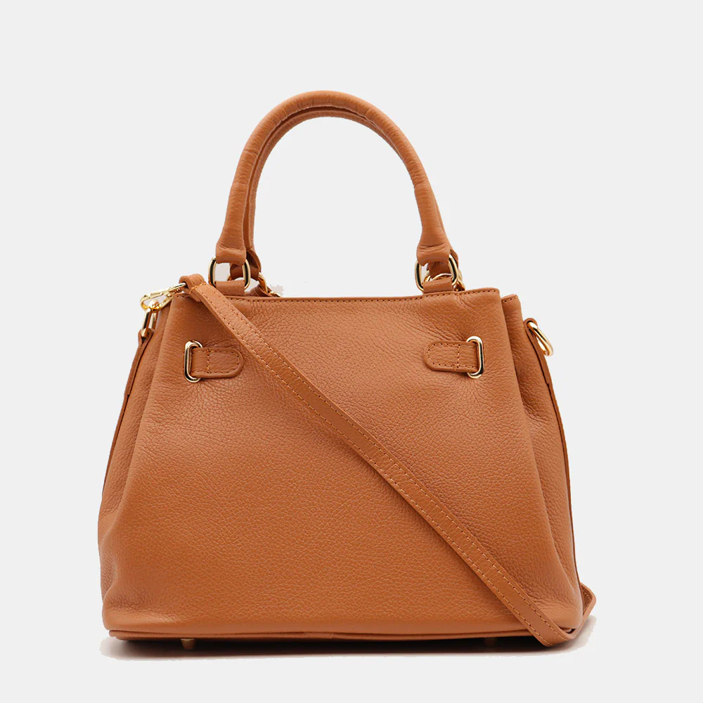 Borsa Donna a Mano VIAVERDI in Pelle color Cuoio Made in Italy linea Artimino - Image 5