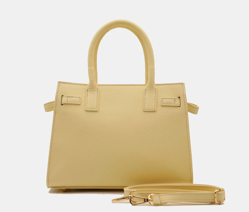 Borsa Donna a Mano VIAVERDI in Pelle Gialla Made in Italy linea Artimino - Image 5