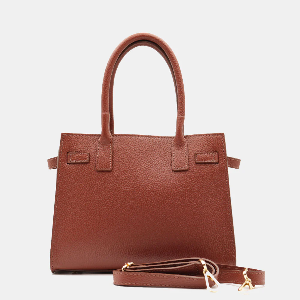 Borsa Donna a Mano VIAVERDI in Pelle Marrone Made in Italy linea Artimino - Image 5