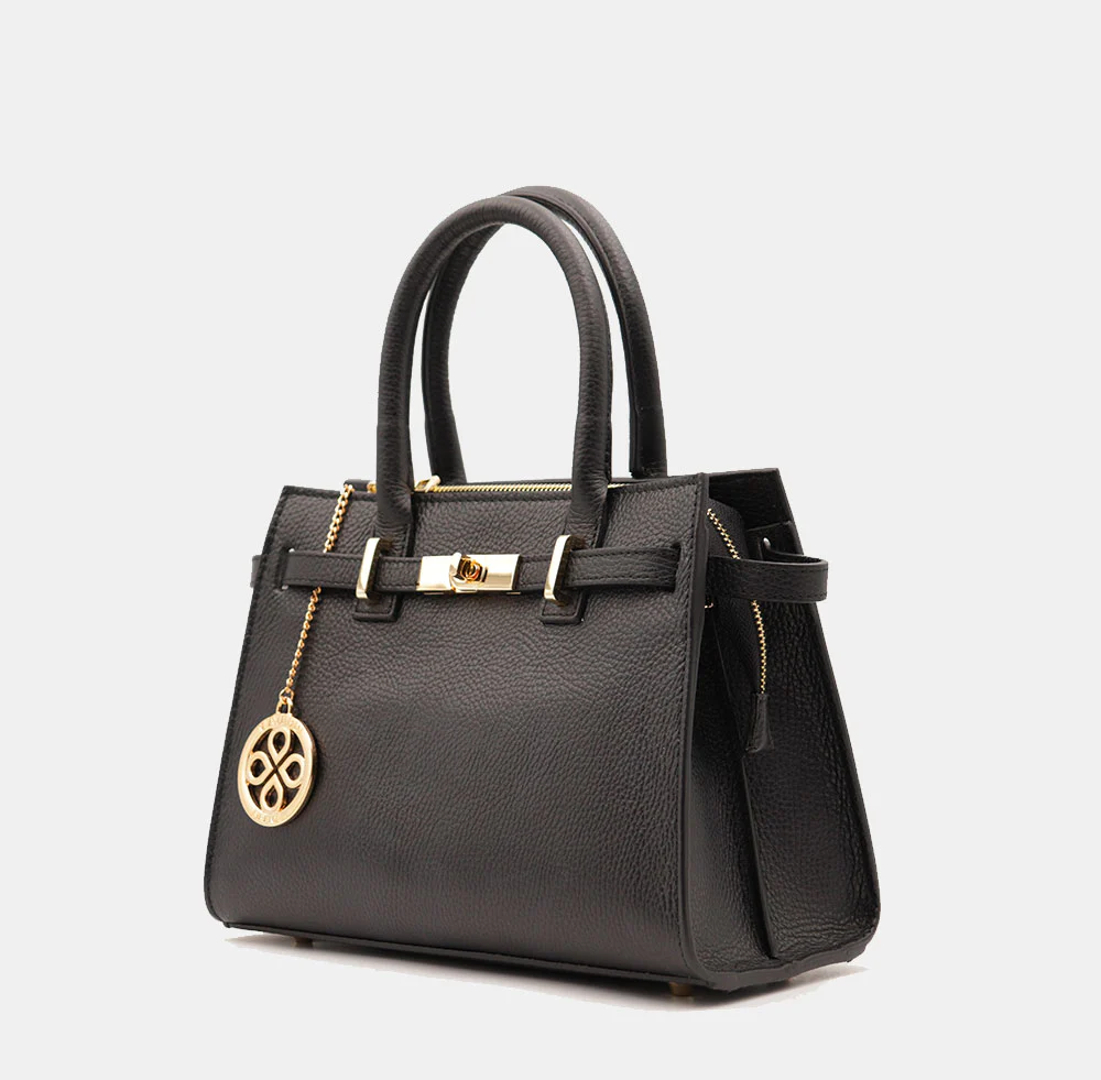 Borsa Donna a Mano VIAVERDI in Pelle Nera Made in Italy linea Artimino - Image 3