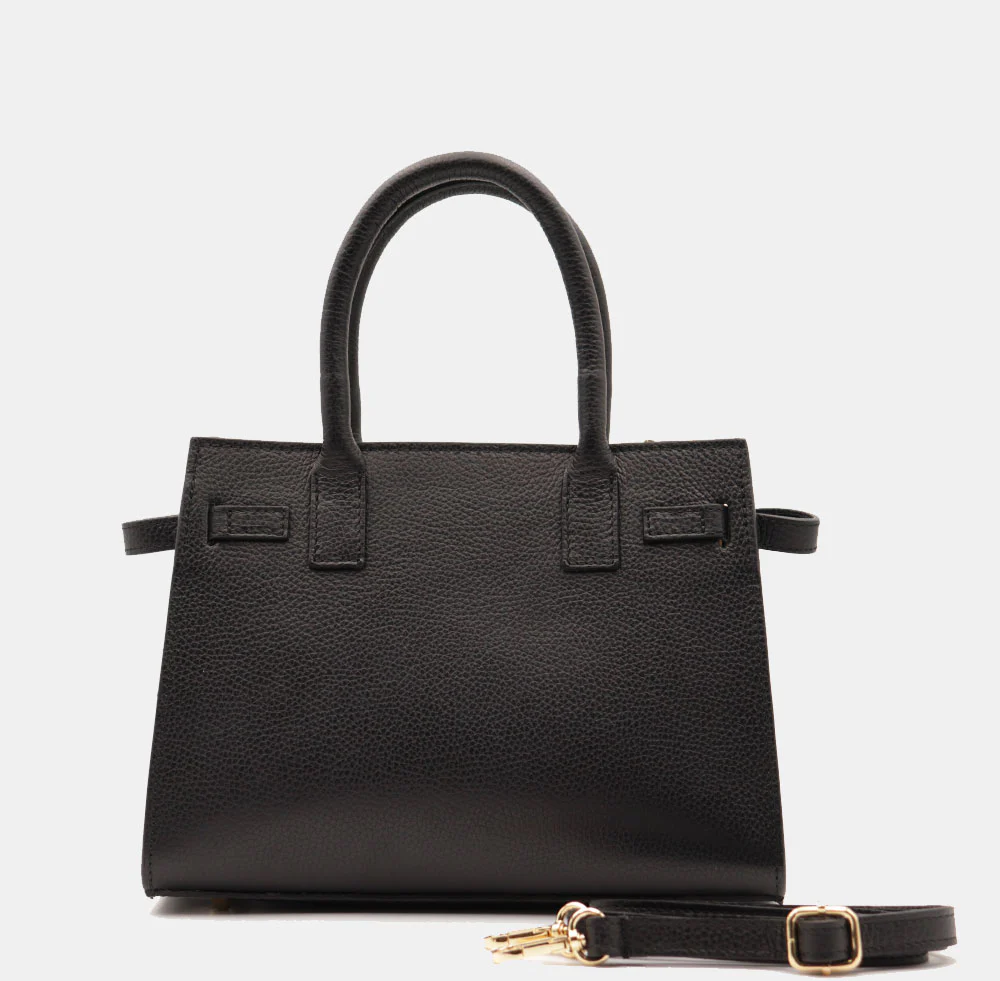 Borsa Donna a Mano VIAVERDI in Pelle Nera Made in Italy linea Artimino - Image 5