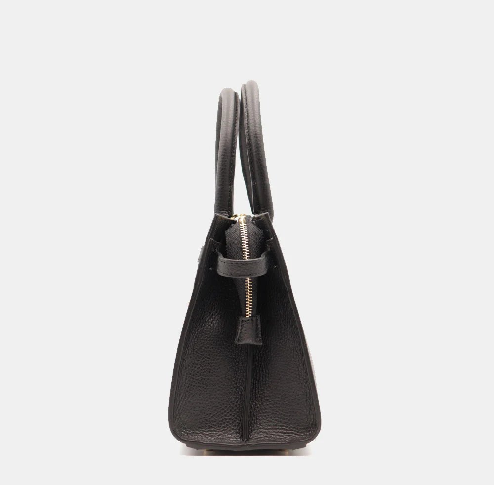 Borsa Donna a Mano VIAVERDI in Pelle Nera Made in Italy linea Artimino - Image 6