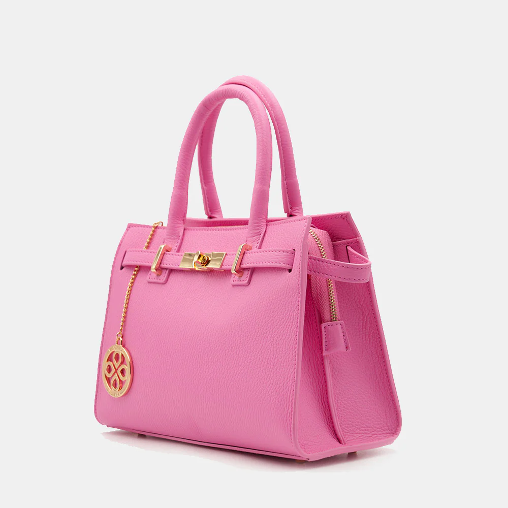 Borsa Donna a Mano VIAVERDI in Pelle Rosa Made in Italy linea Artimino - Image 3