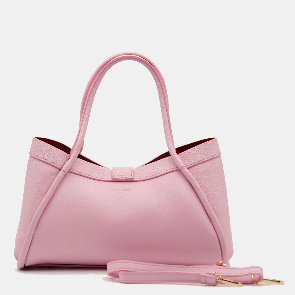 Borsa Donna a Mano VIAVERDI in Pelle Rosa Made in Italy linea Cortona - Image 6