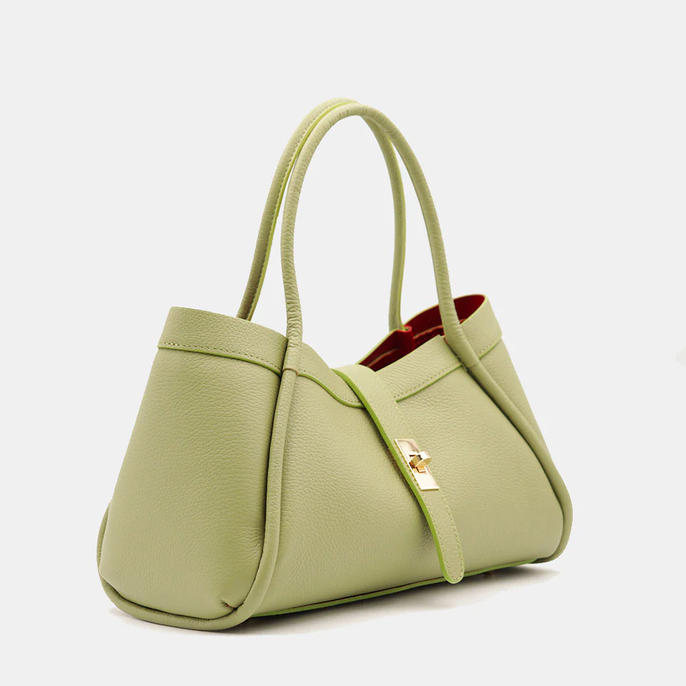 Borsa Donna a Mano VIAVERDI in Pelle Verde Made in Italy linea Cortona - Image 4