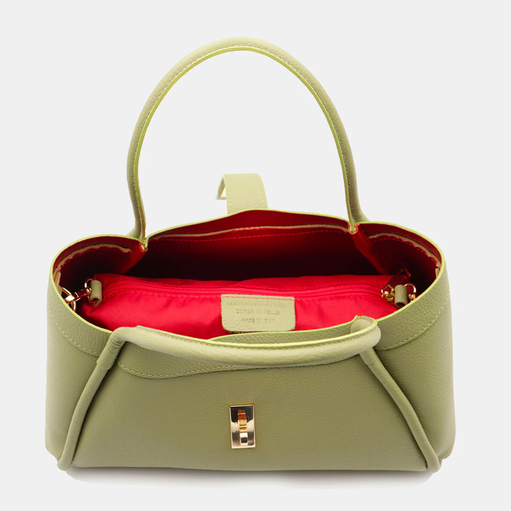 Borsa Donna a Mano VIAVERDI in Pelle Verde Made in Italy linea Cortona - Image 8