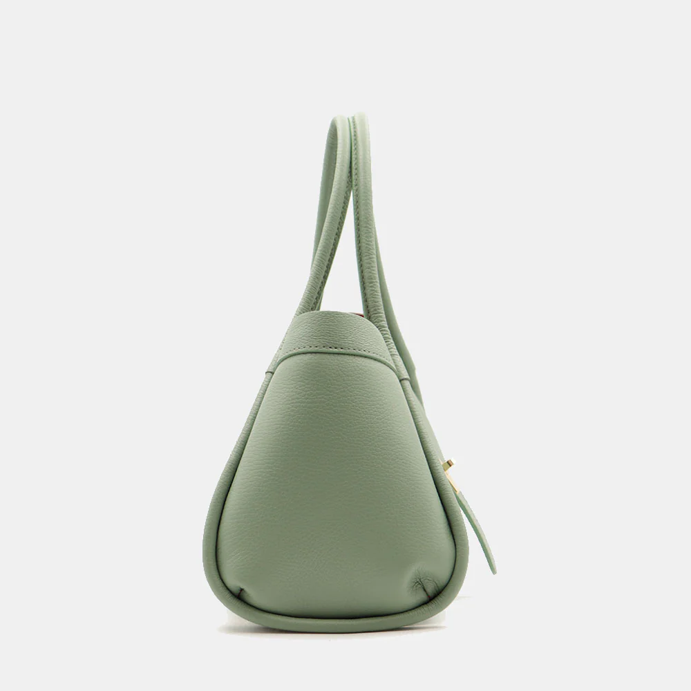 Borsa Donna a Mano VIAVERDI in Pelle Verde Menta Made in Italy linea Cortona - Image 7