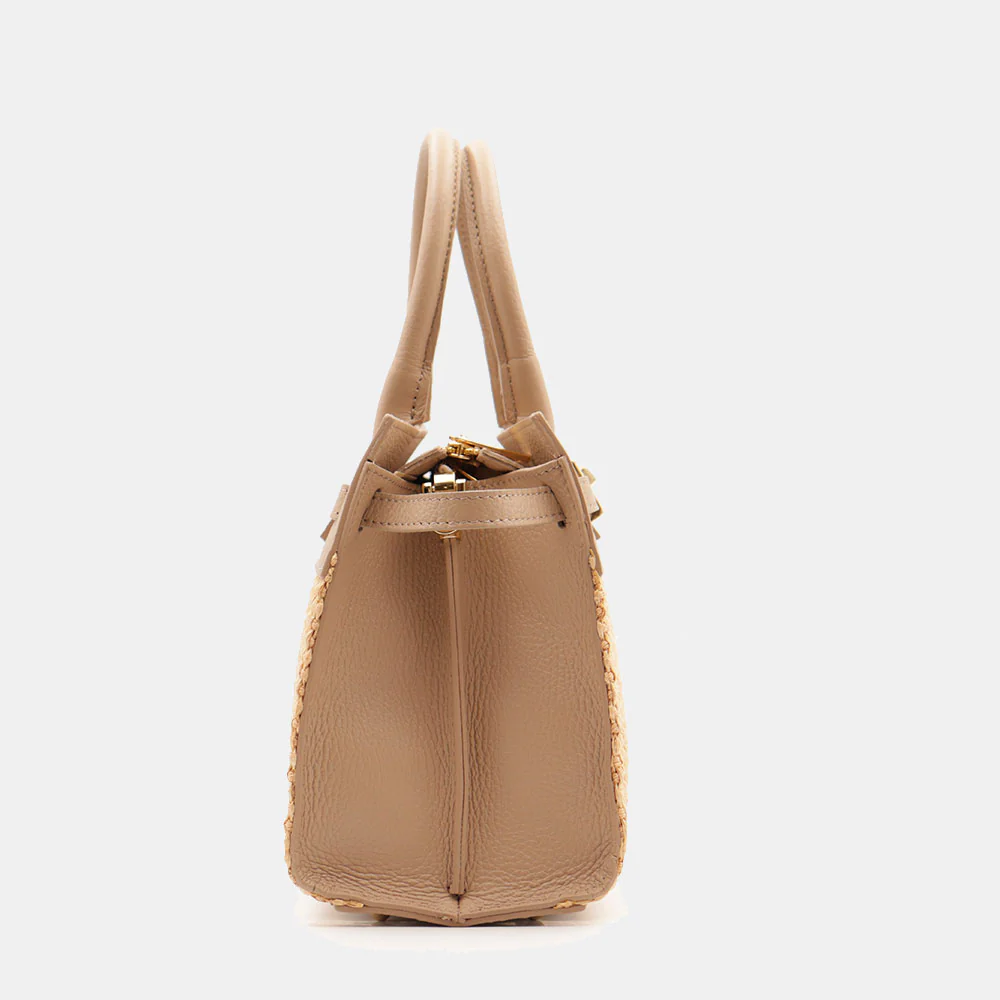 Borsa Donna a Mano VIAVERDI in Rafia e Pelle Beige Made in Italy linea Artimino - Image 8