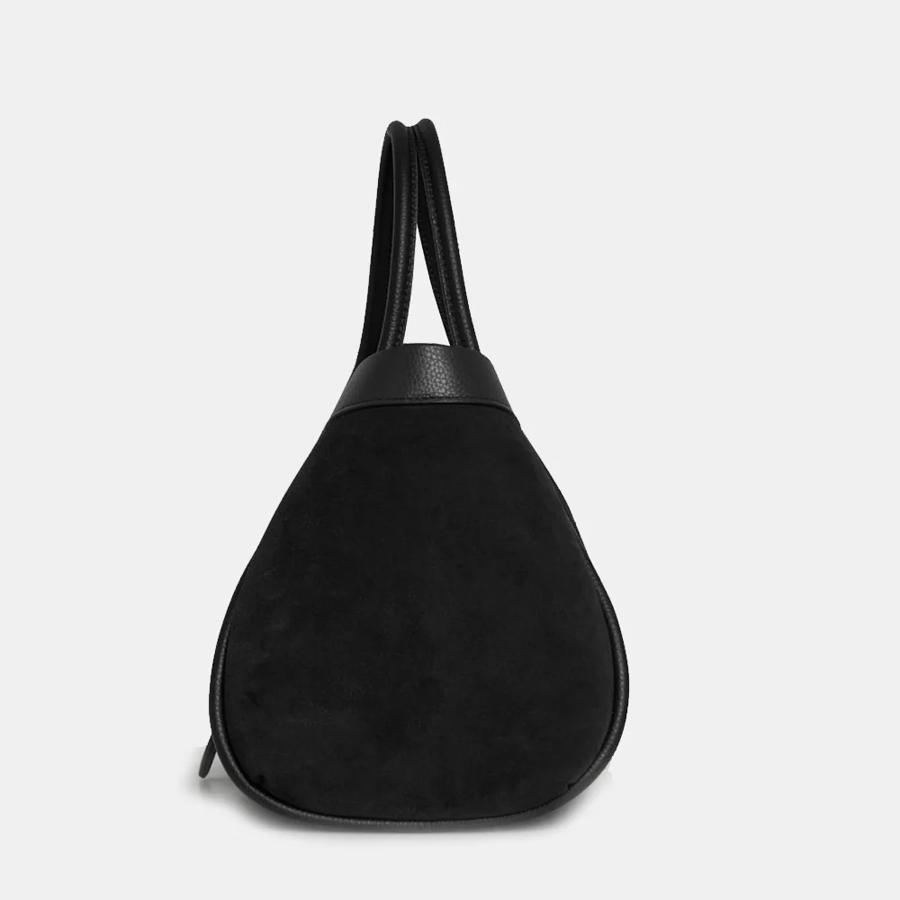 Borsa Donna a Spalla VIAVERDI in Camoscio e Pelle Nera Made in Italy linea Cortona - Image 6