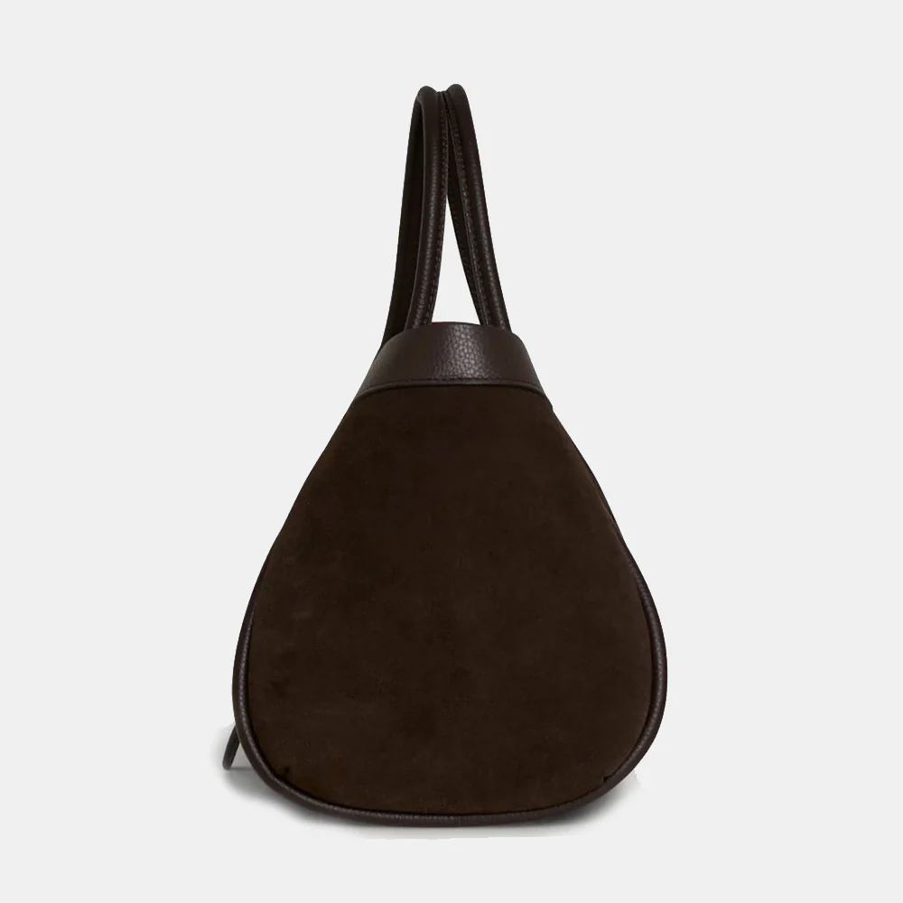 Borsa Donna a Spalla VIAVERDI in Camoscio e Pelle Testa di Moro Made in Italy linea Cortona - Image 7
