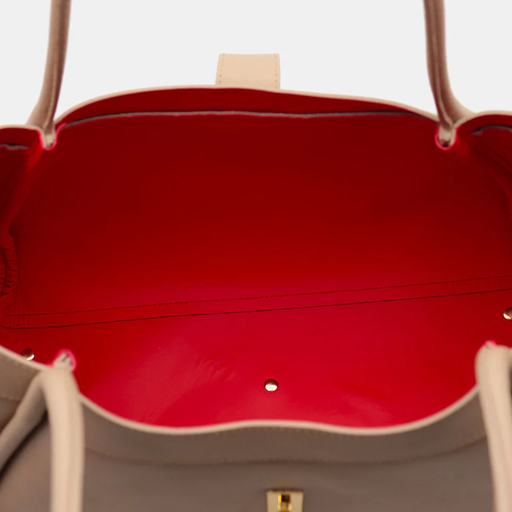 Borsa Donna a Spalla VIAVERDI in Pelle Beige Made in Italy linea Cortona - Image 10