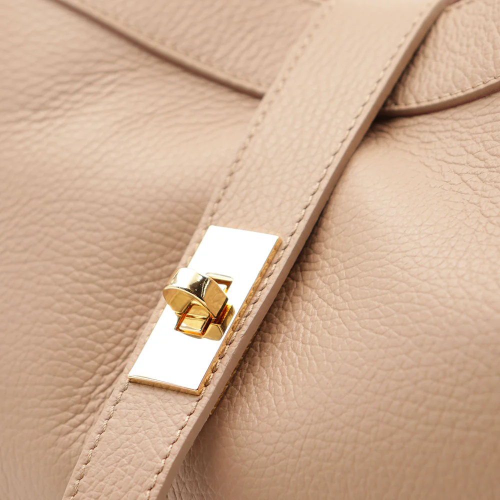 Borsa Donna a Spalla VIAVERDI in Pelle Beige Made in Italy linea Cortona - Image 13