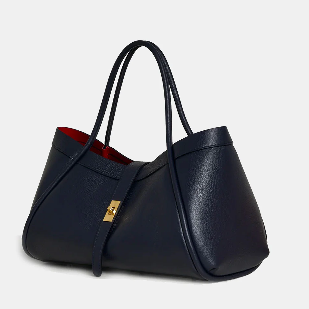 Borsa Donna a Spalla VIAVERDI in Pelle Blu Made in Italy linea Cortona - Image 3