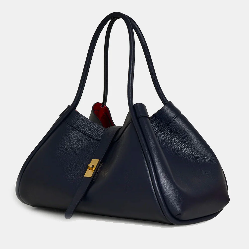 Borsa Donna a Spalla VIAVERDI in Pelle Blu Made in Italy linea Cortona - Image 8