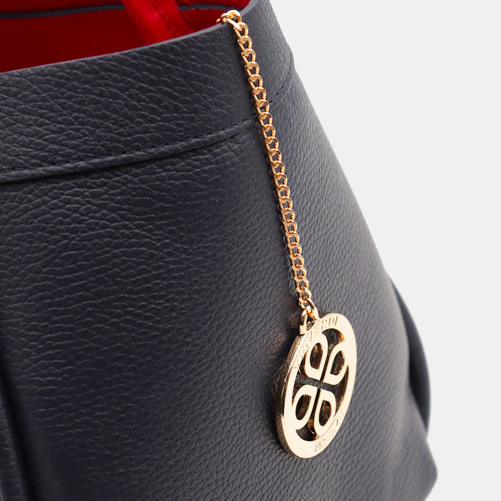 Borsa Donna a Spalla VIAVERDI in Pelle Blu Made in Italy linea Cortona - Image 9