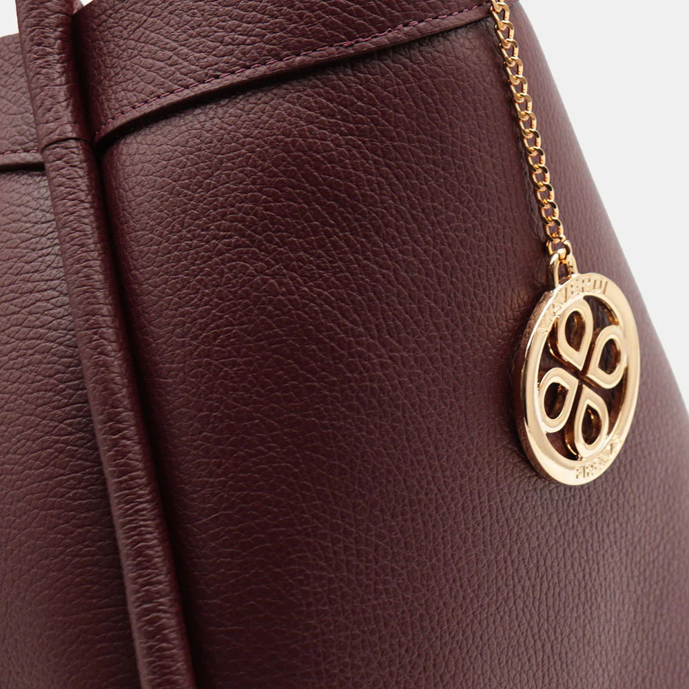 Borsa Donna a Spalla VIAVERDI in Pelle Bordeaux Made in Italy linea Cortona - Image 10