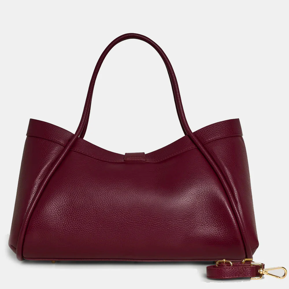 Borsa Donna a Spalla VIAVERDI in Pelle Bordeaux Made in Italy linea Cortona - Image 7