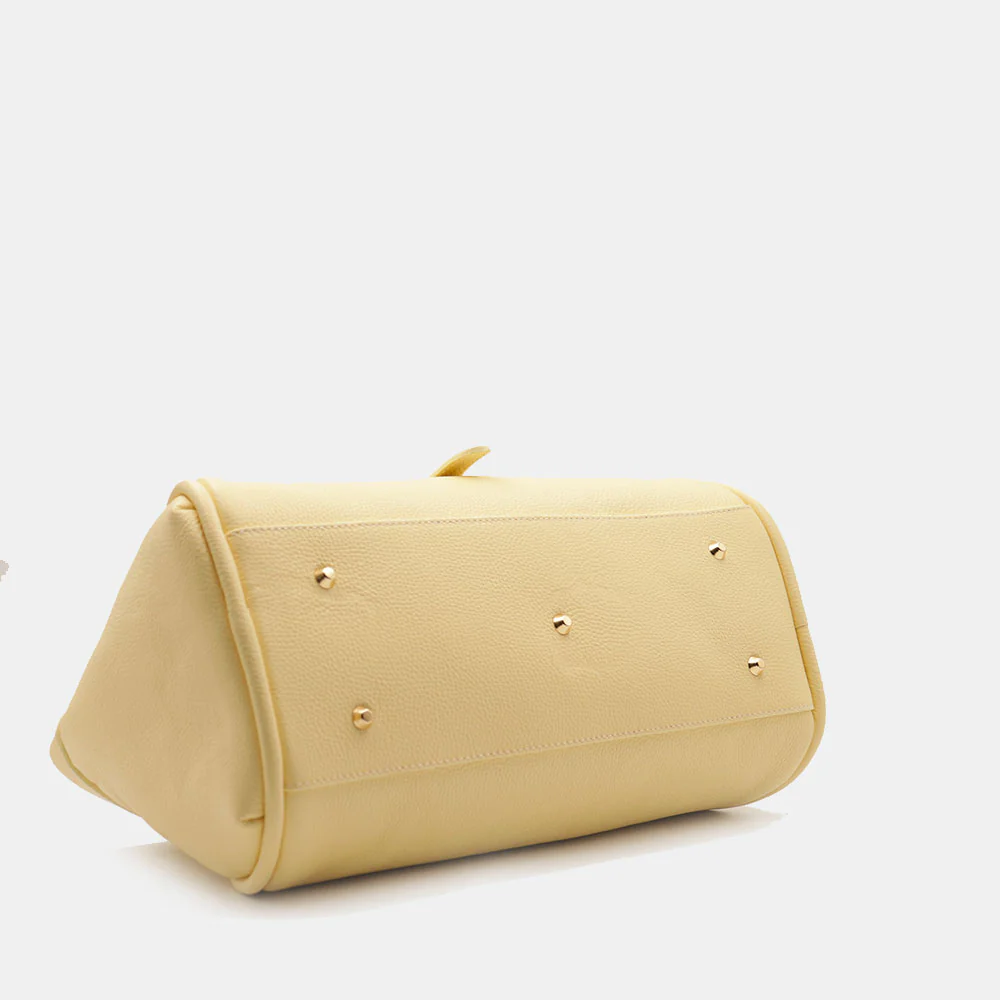 Borsa Donna a Spalla VIAVERDI in Pelle Gialla Chiaro Made in Italy linea Cortona - Image 10