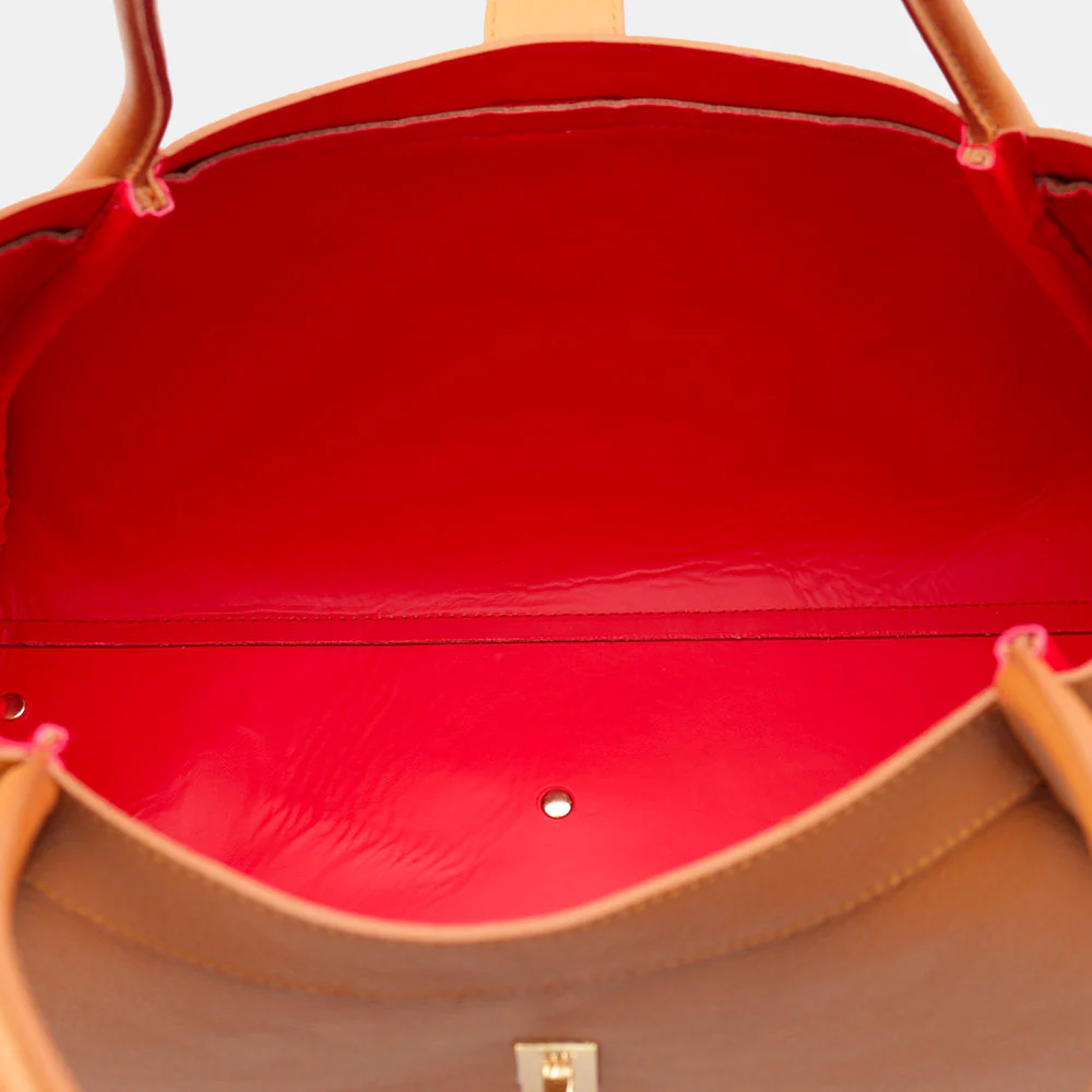 Borsa Donna a Spalla VIAVERDI in Pelle Marrone Chiaro Made in Italy linea Cortona - Image 9