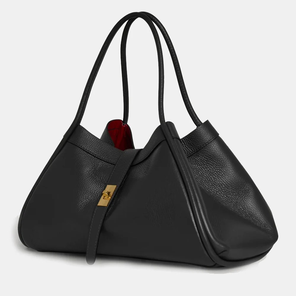 Borsa Donna a Spalla VIAVERDI in Pelle Nera Made in Italy linea Cortona - Image 5
