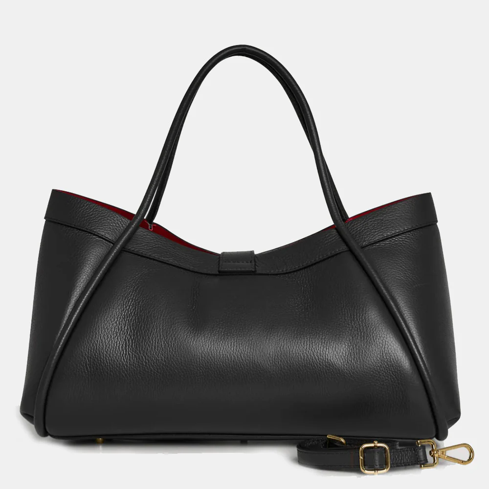Borsa Donna a Spalla VIAVERDI in Pelle Nera Made in Italy linea Cortona - Image 6