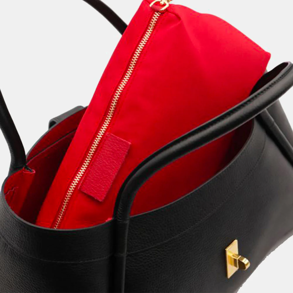 Borsa Donna a Spalla VIAVERDI in Pelle Nera Made in Italy linea Cortona - Image 9