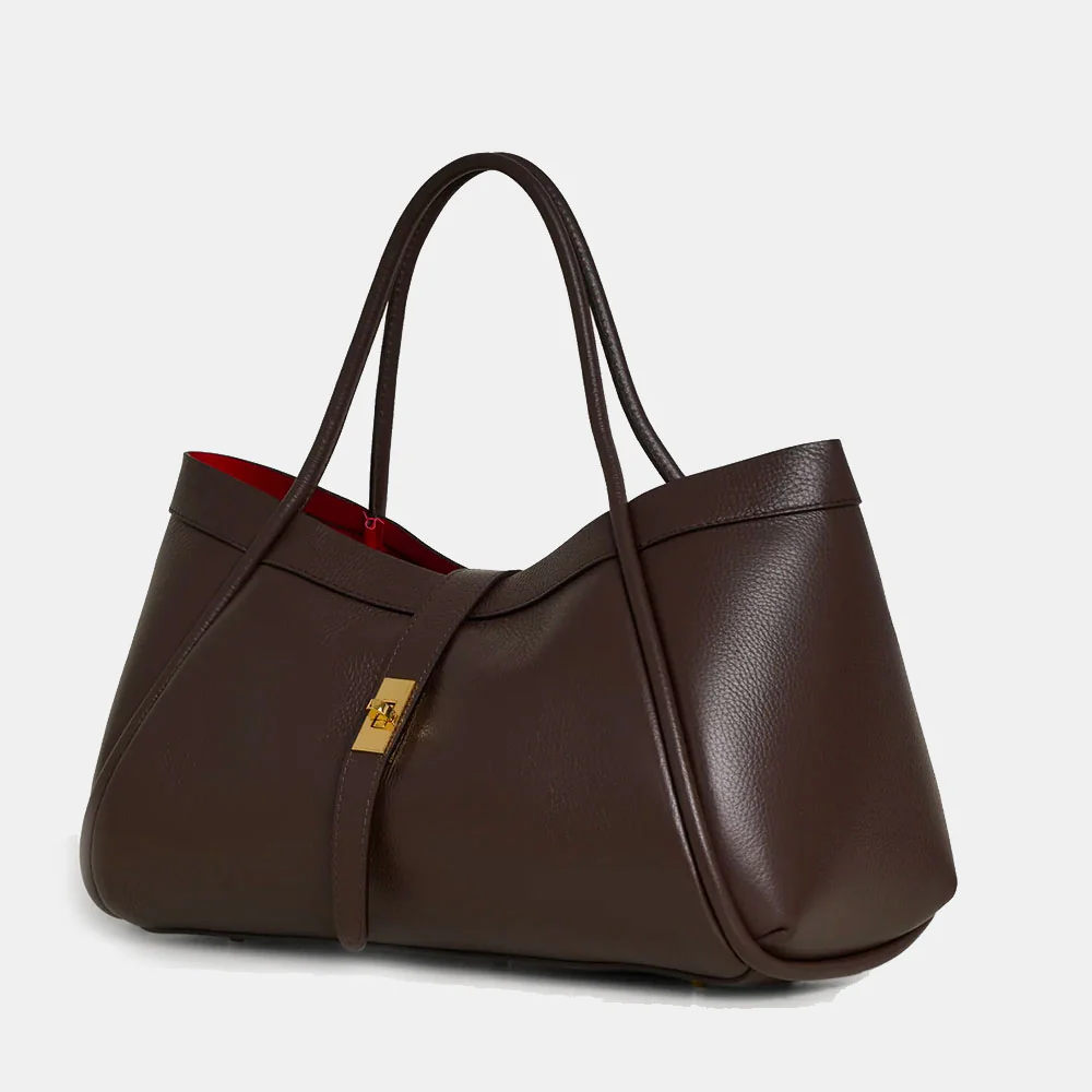 Borsa Donna a Spalla VIAVERDI in Pelle Testa di Moro Made in Italy linea Cortona - Image 4