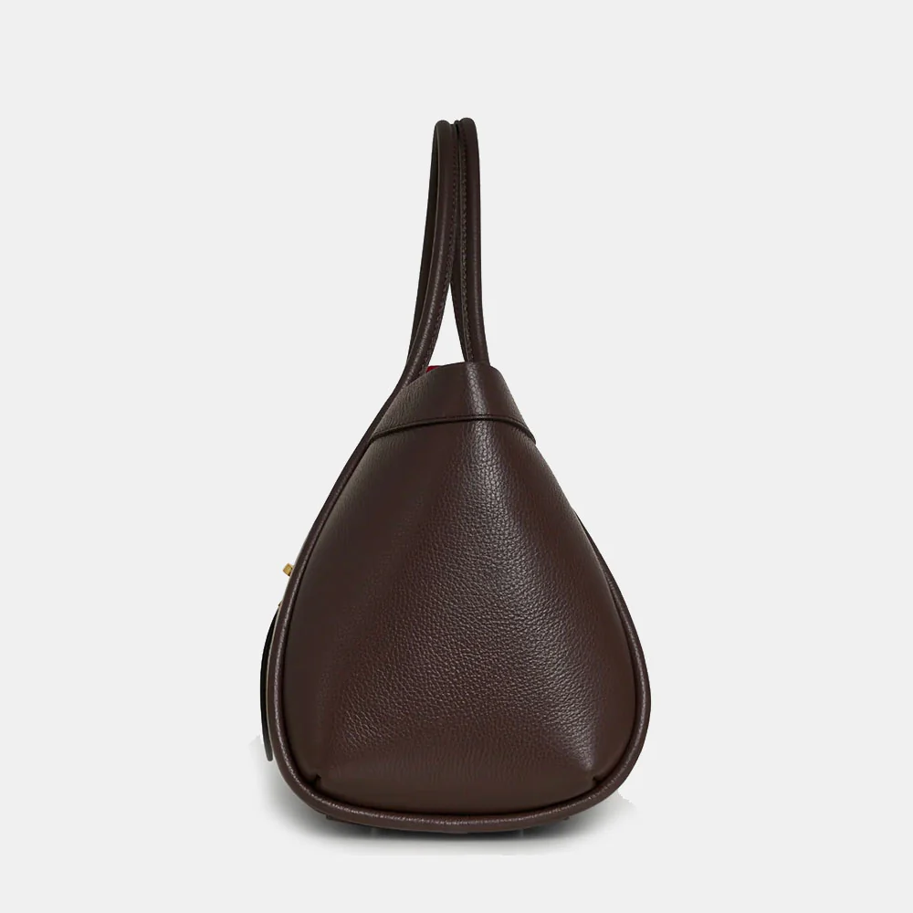 Borsa Donna a Spalla VIAVERDI in Pelle Testa di Moro Made in Italy linea Cortona - Image 8