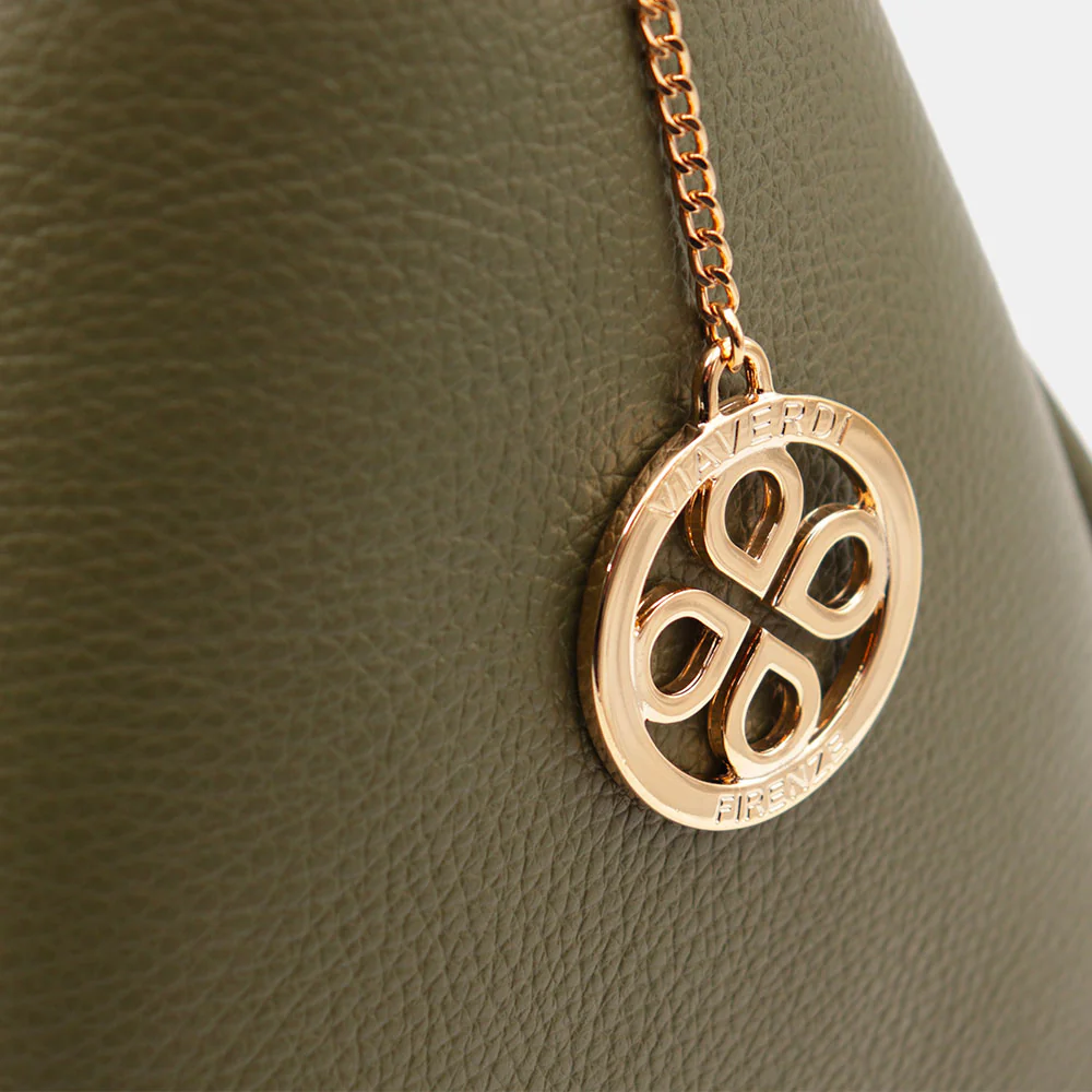 Borsa Donna a Spalla VIAVERDI in Pelle Verde Made in Italy linea Cortona - Image 11