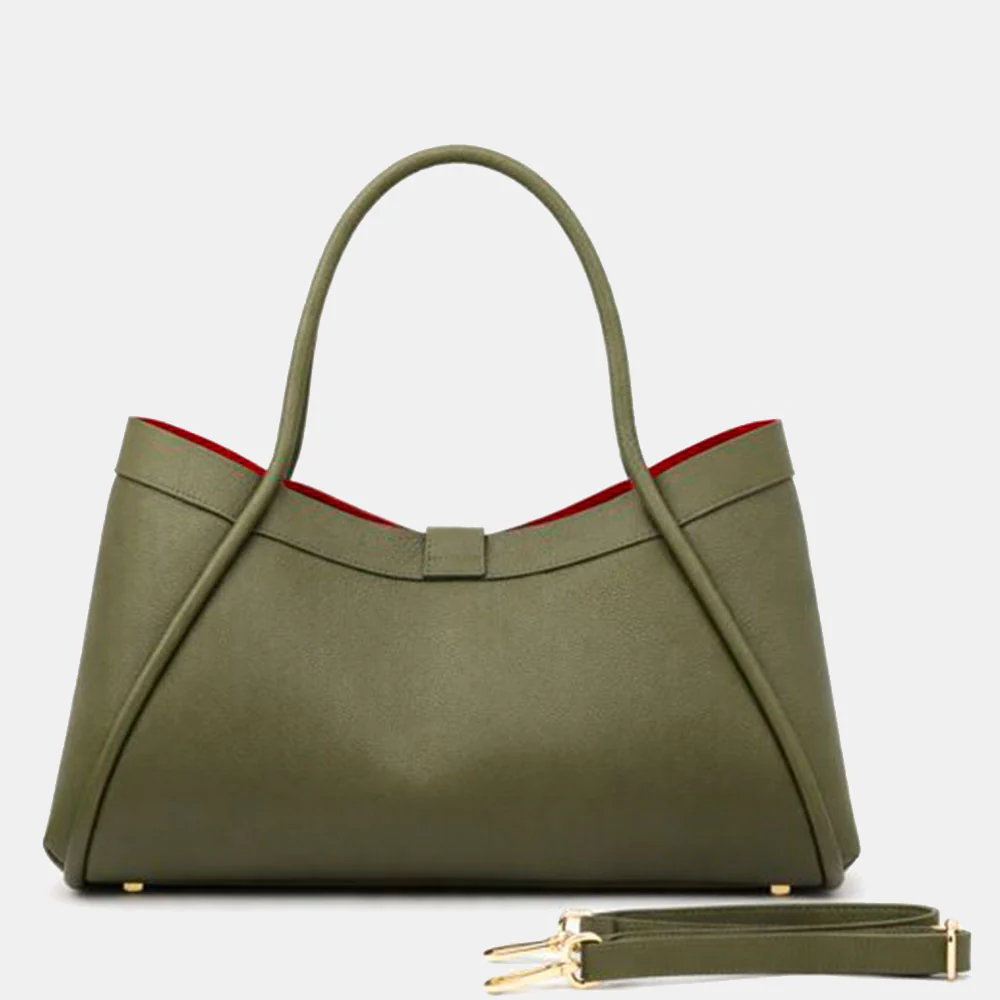 Borsa Donna a Spalla VIAVERDI in Pelle Verde Made in Italy linea Cortona - Image 4
