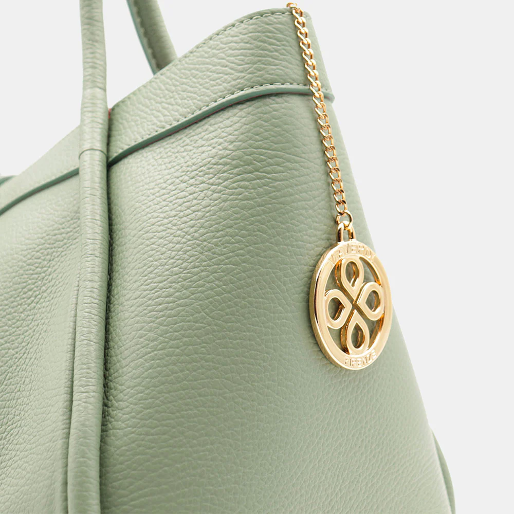 Borsa Donna a Spalla VIAVERDI in Pelle Verde Menta Made in Italy linea Cortona - Image 11