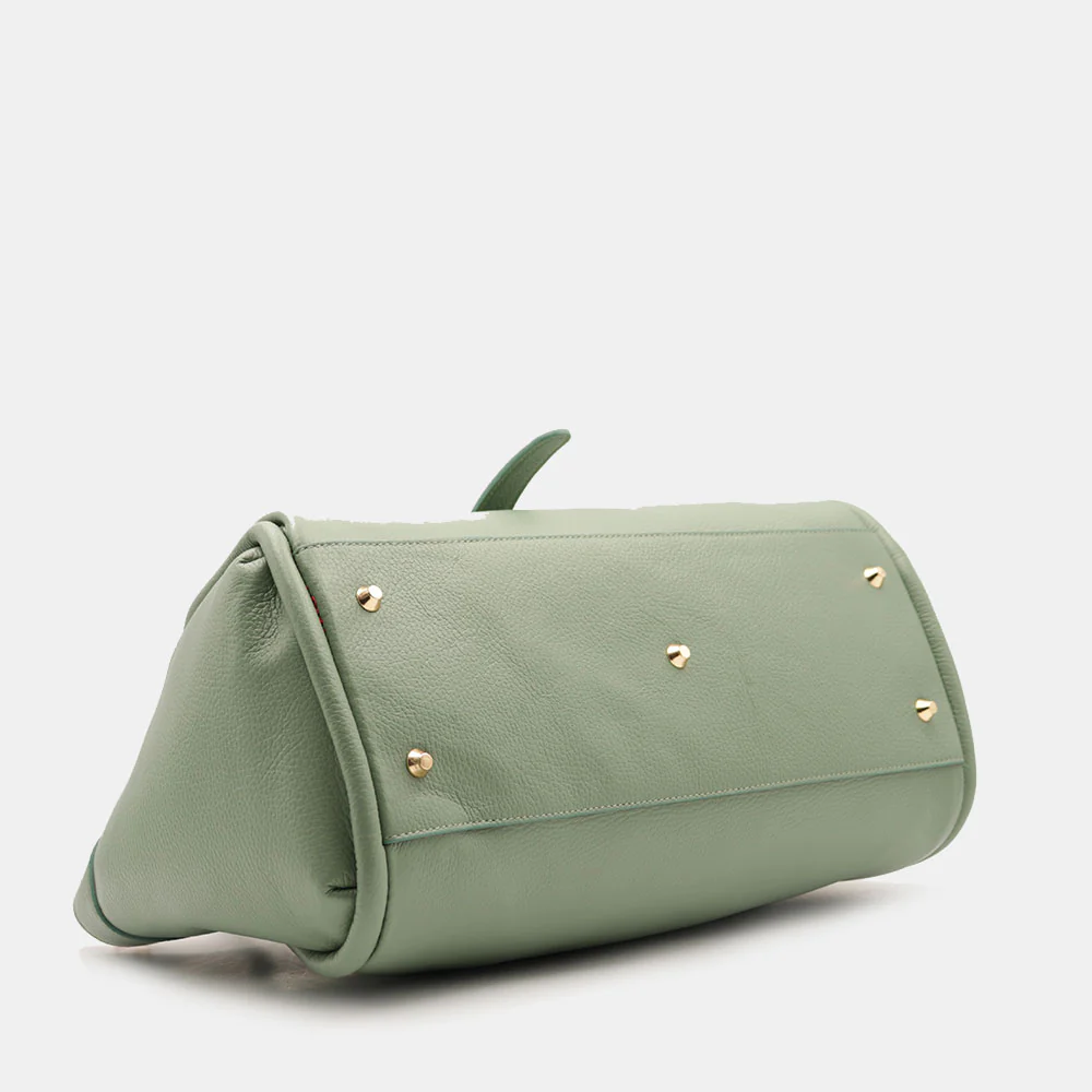 Borsa Donna a Spalla VIAVERDI in Pelle Verde Menta Made in Italy linea Cortona - Image 12
