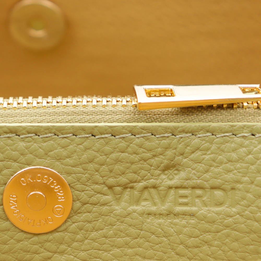 Borsa Donna Secchiello a Mano VIAVERDI in Pelle Verde e Rafia Made in Italy linea Fiesole - Image 11