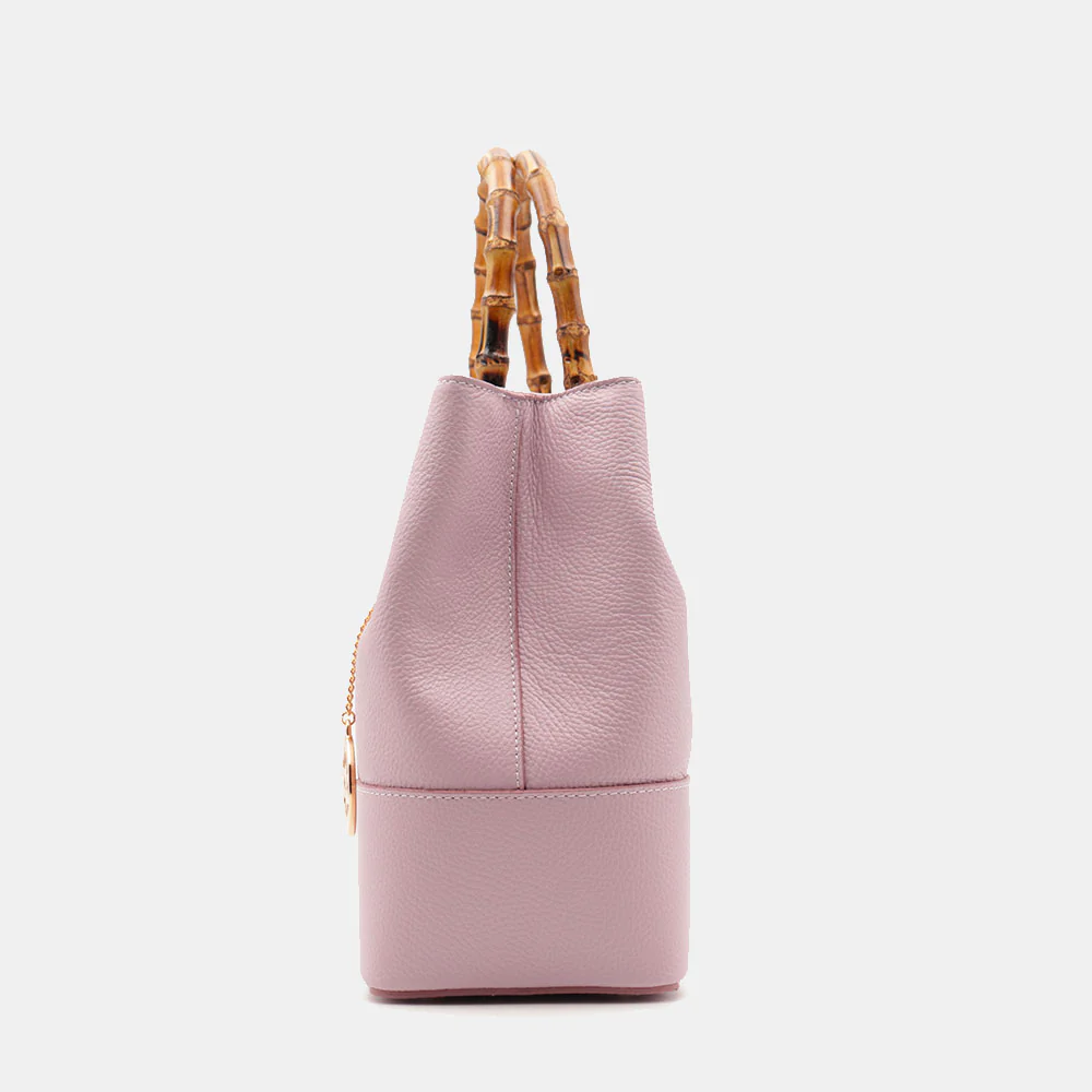Borsa Grande a Mano VIAVERDI in Pelle Rosa Made in Italy linea Volterra - Image 7