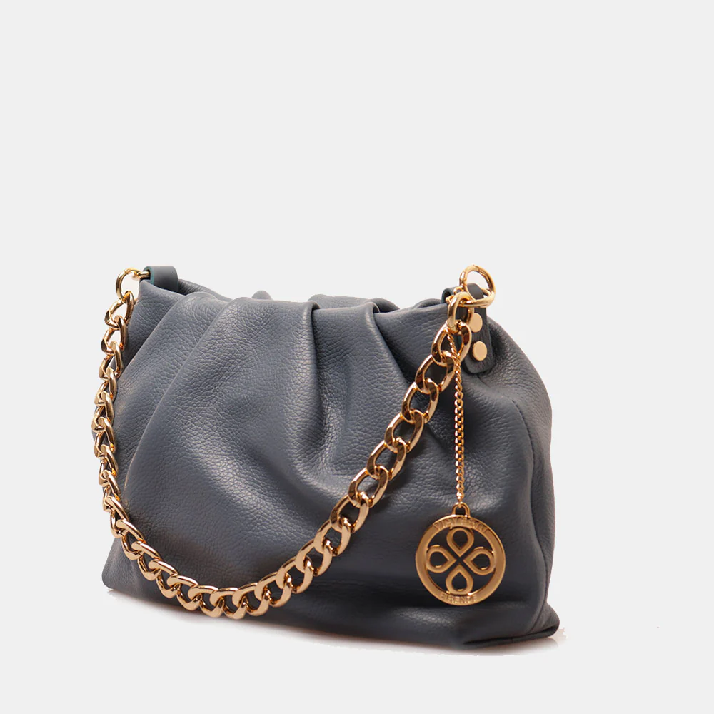 Borsa Hobo a Spalla con Catena VIAVERDI in Pelle Avio Made in Italy linea Monteriggioni - Image 8