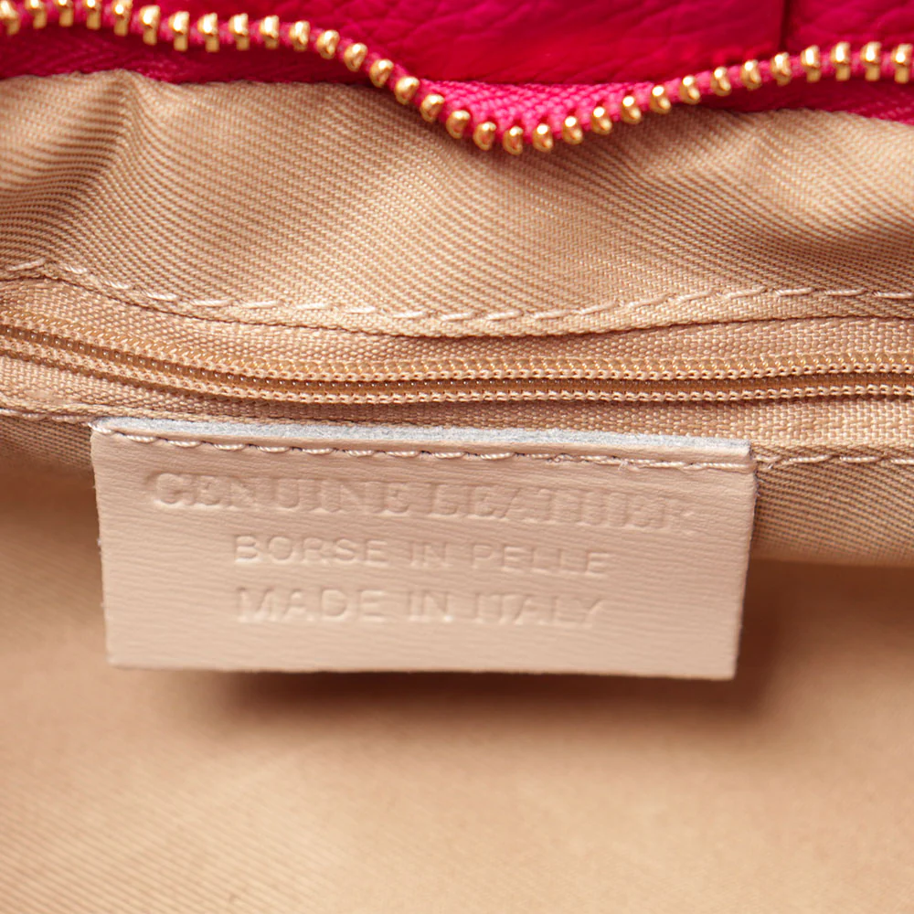 Borsa Hobo a Spalla con Catena VIAVERDI in Pelle Fucsia Made in Italy linea Monteriggioni - Image 8