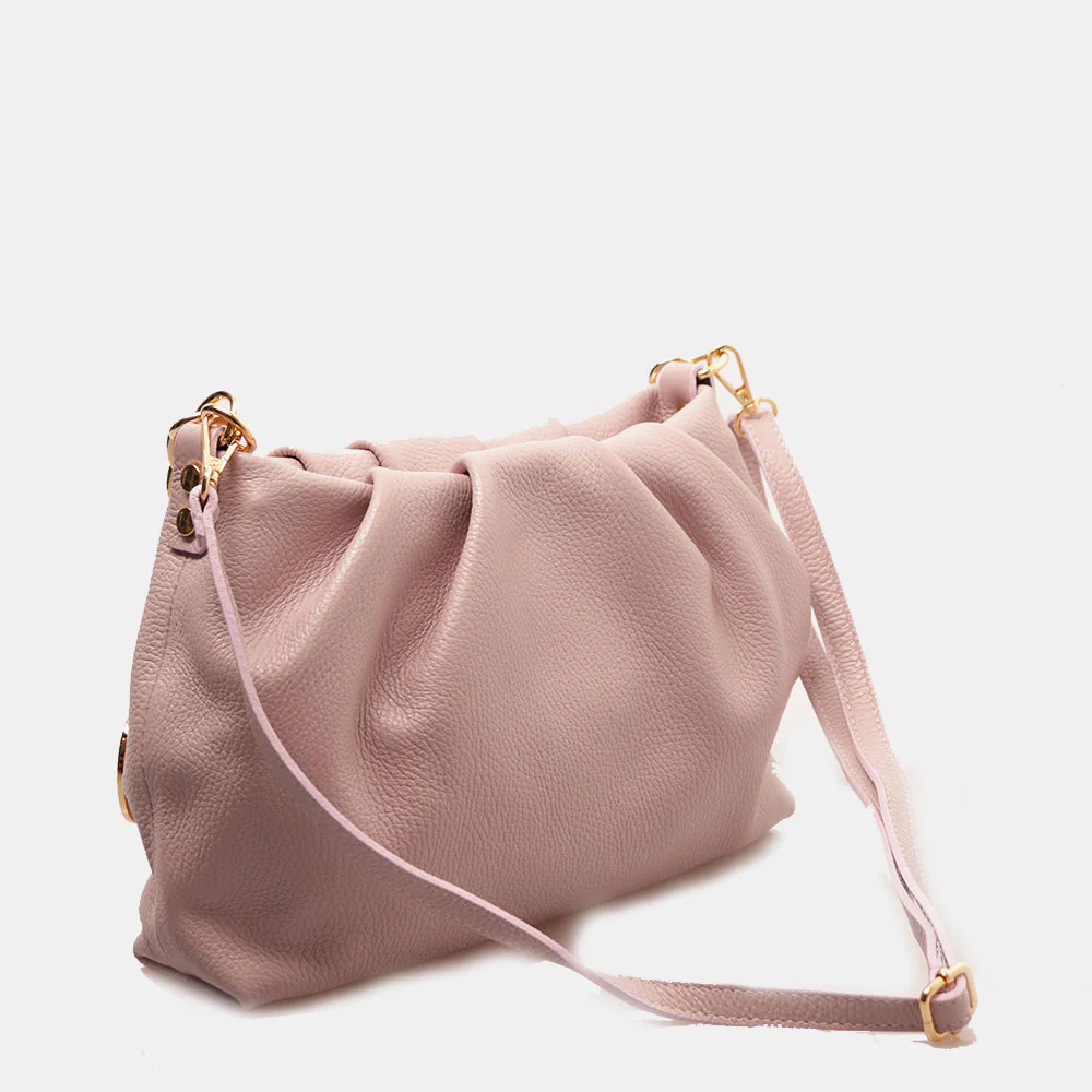 Borsa Hobo a Spalla con Catena VIAVERDI in Pelle Lilla Made in Italy linea Monteriggioni - Image 7