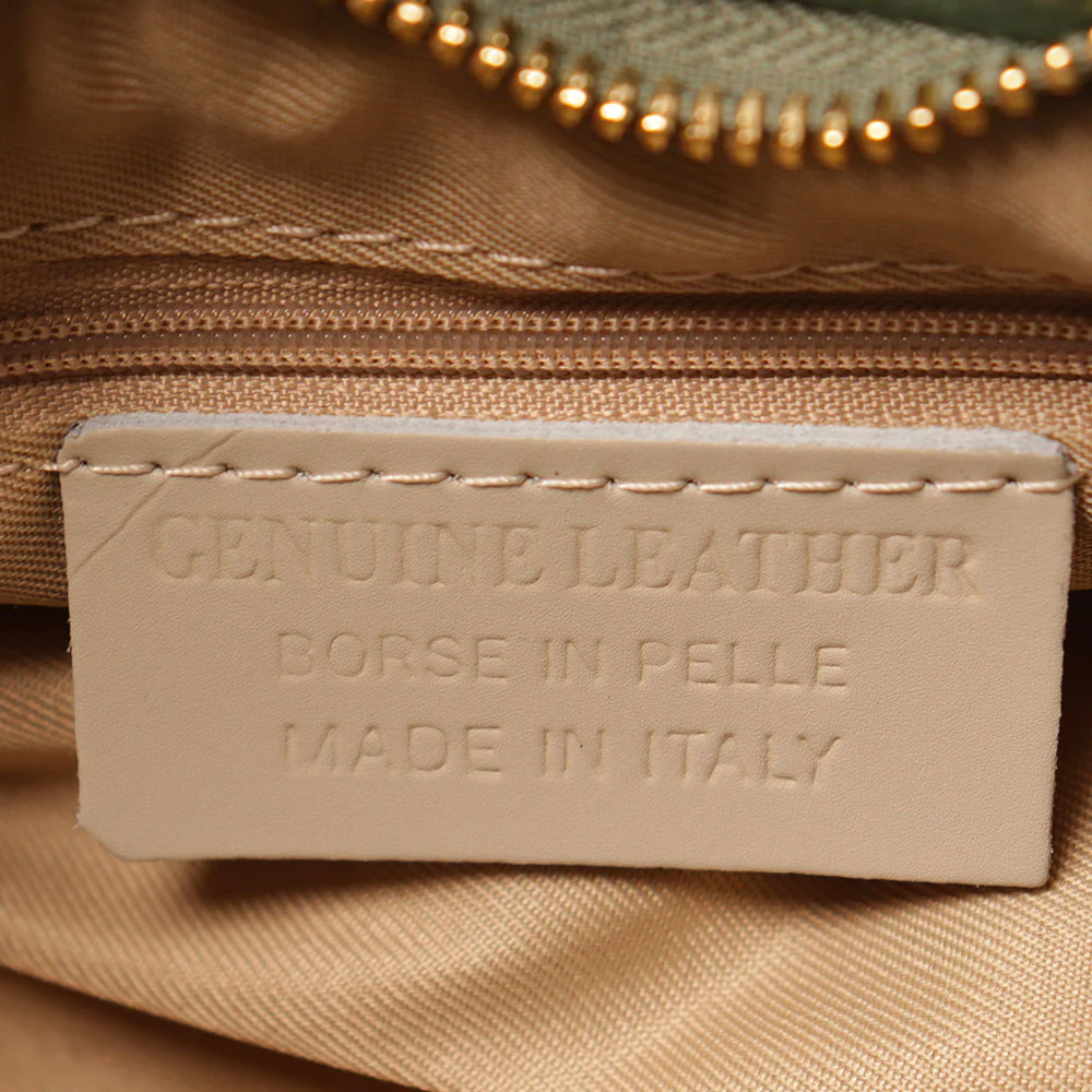 Borsa Hobo a Spalla con Catena VIAVERDI in Pelle Verde Menta Made in Italy linea Monteriggioni - Image 11