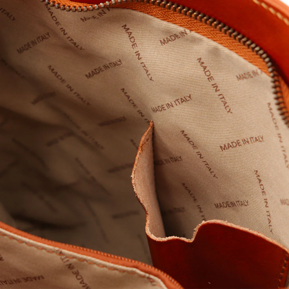 Borsa Hobo a Spalla VIAVERDI in Pelle Color Cuoio Made in Italy linea Firenze - Image 10