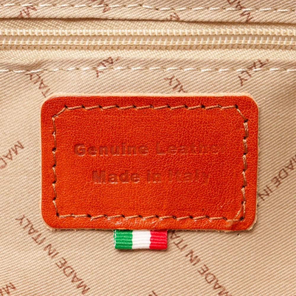 Borsa Hobo a Spalla VIAVERDI in Pelle Color Cuoio Made in Italy linea Firenze - Image 11