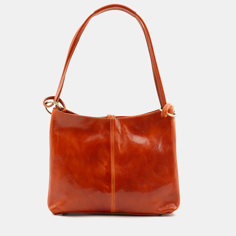 Borsa Hobo a Spalla VIAVERDI in Pelle Color Cuoio Made in Italy linea Firenze - Image 4
