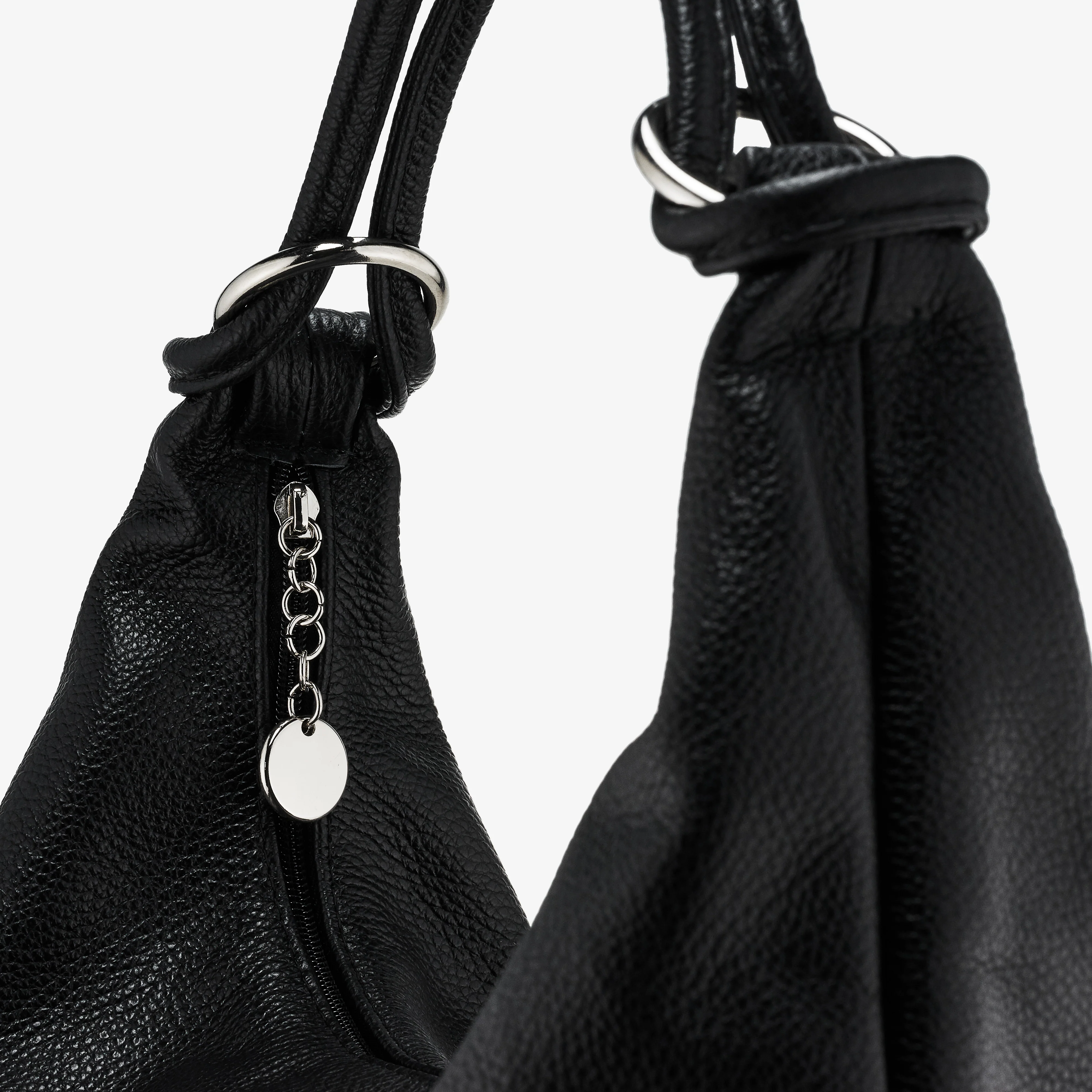 Borsa Hobo in Pelle Nera VIAVERDI Made in Italy - Image 4
