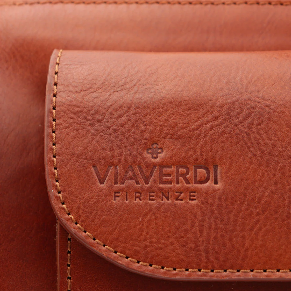Borsa Medico Classica in Pelle color Cuoio VIAVERDI Made in Italy linea Firenze - Image 15