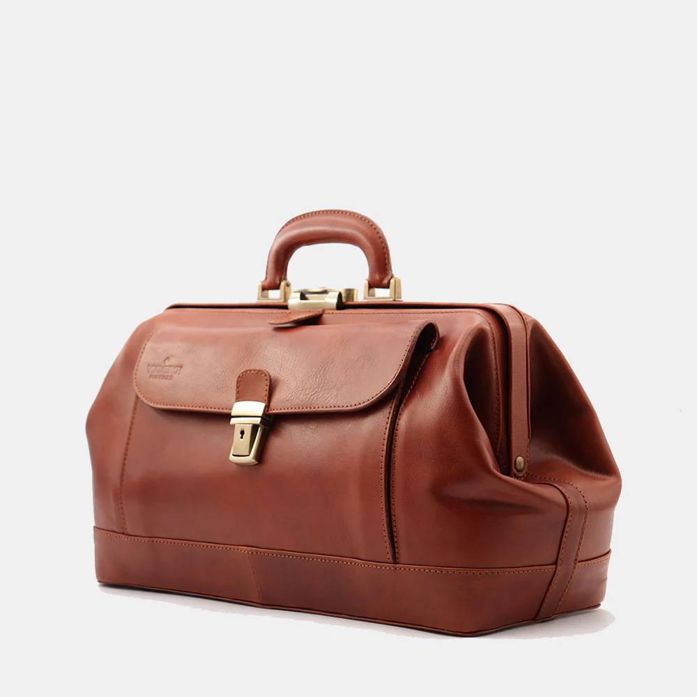 Borsa Medico Classica in Pelle color Cuoio VIAVERDI Made in Italy linea Firenze - Image 3