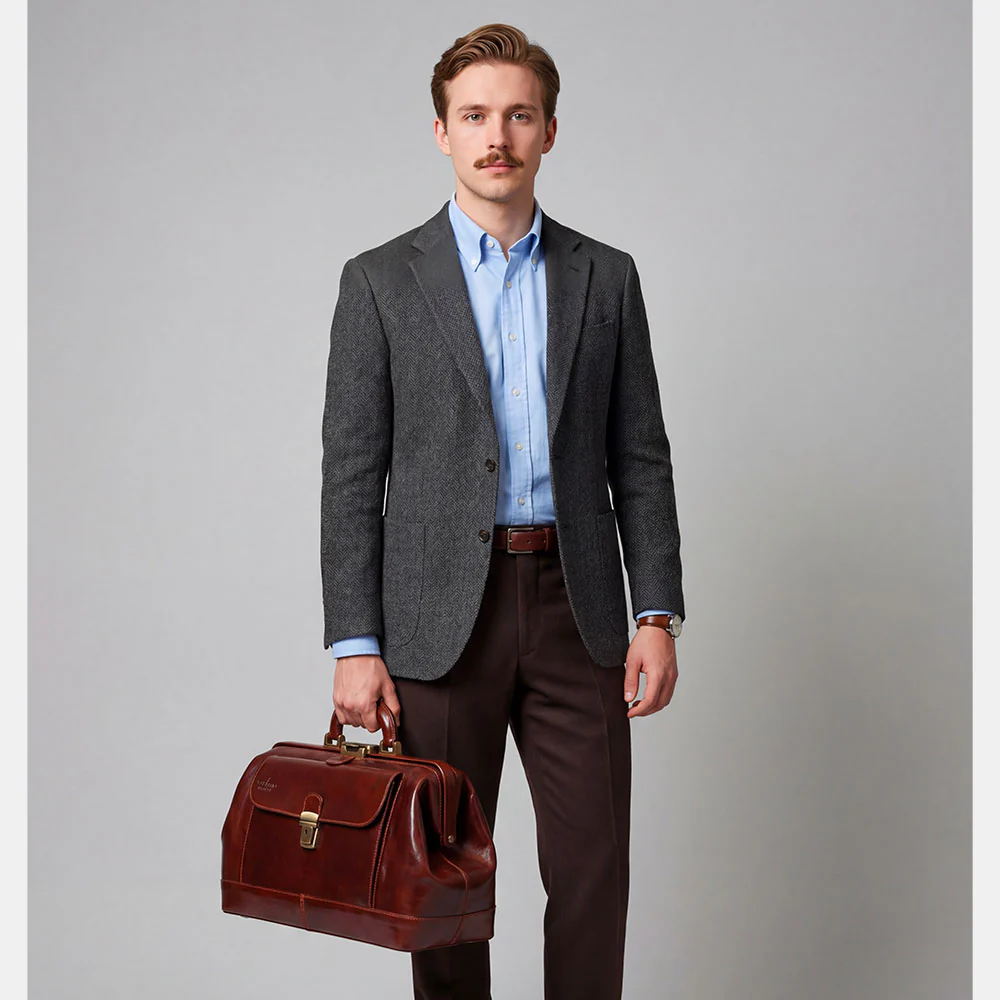 Borsa Medico Classica in Pelle Marrone VIAVERDI Made in Italy linea Firenze - Image 6