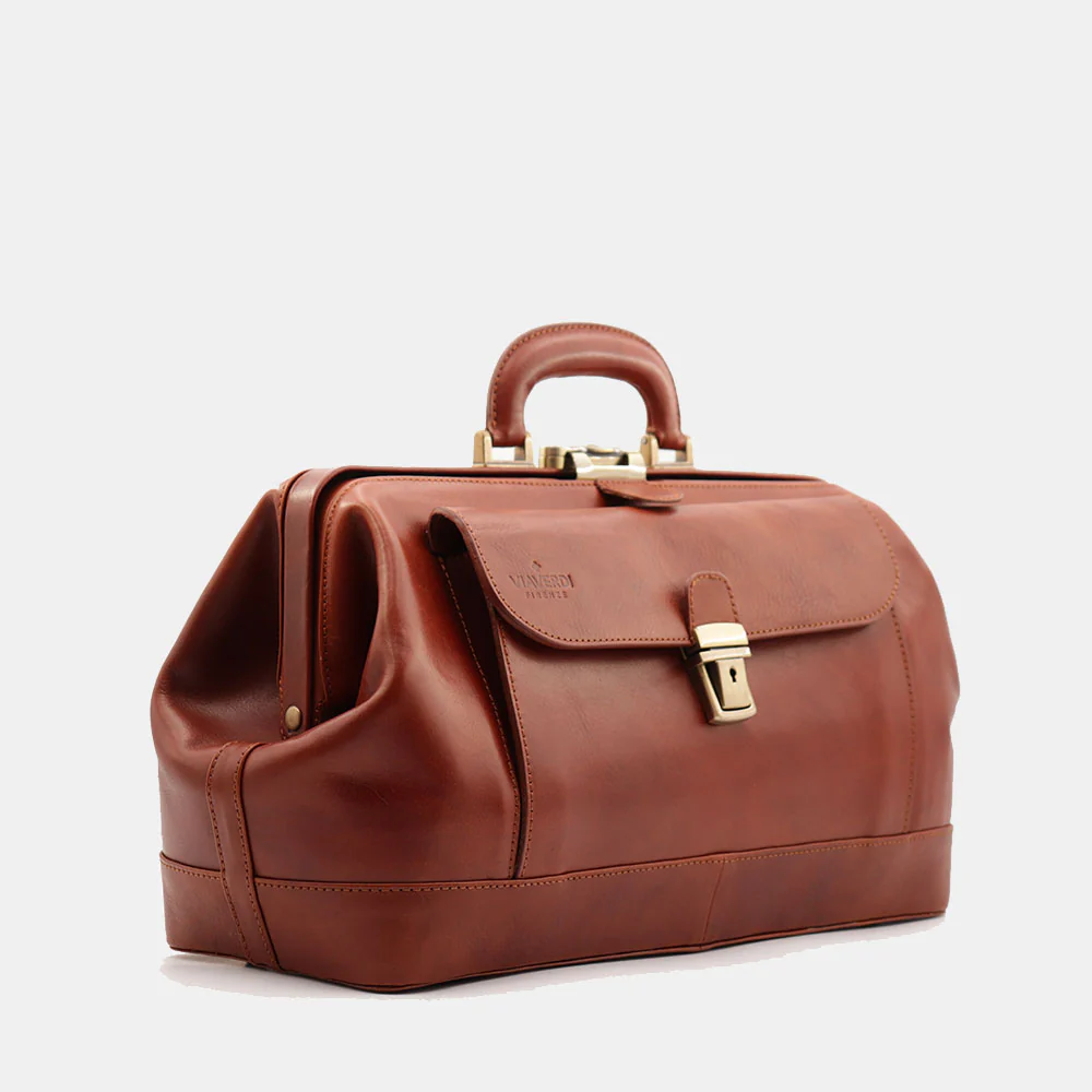 Borsa Medico Classica in Pelle color Cuoio VIAVERDI Made in Italy linea Firenze - Image 5