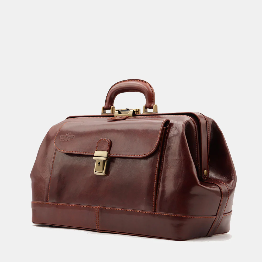 Borsa Medico Classica in Pelle Marrone VIAVERDI Made in Italy linea Firenze - Image 3